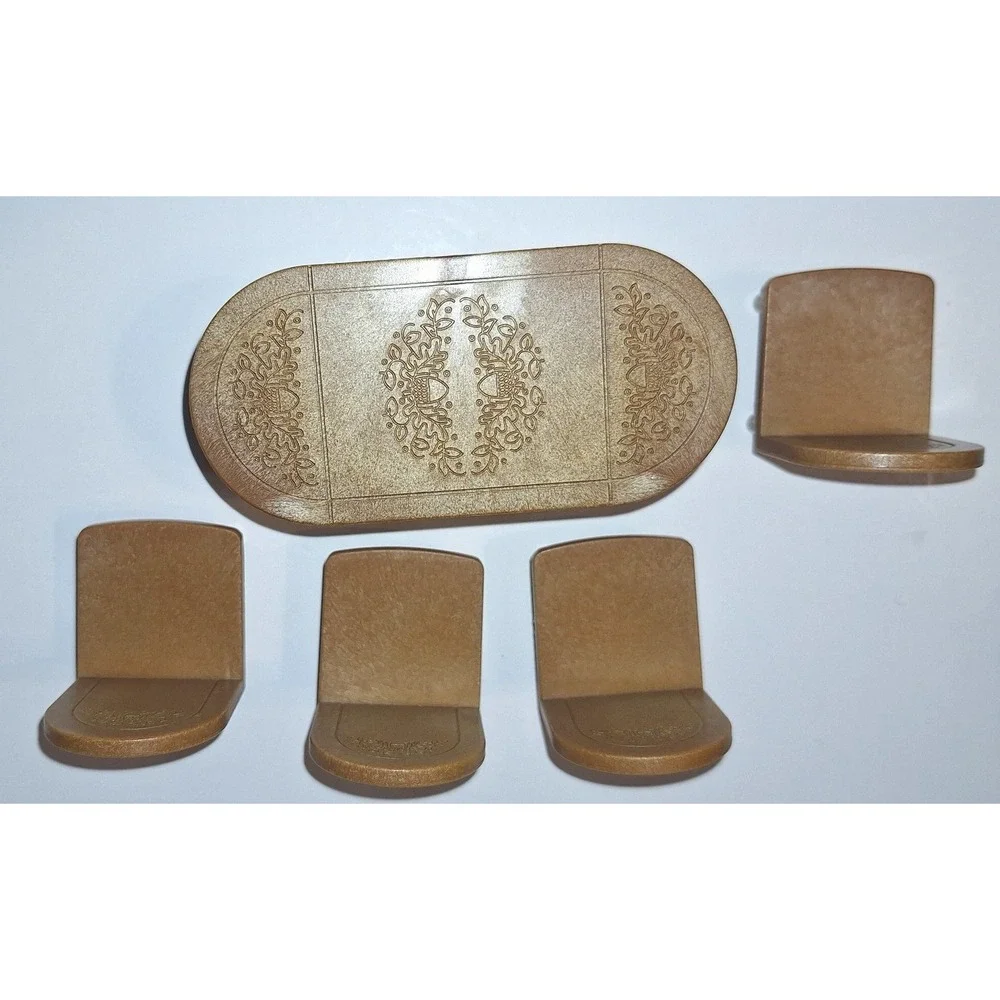 Calico Critters Sullivan dollhouse Dining Room Set Table Chairs Hutch Tan Acorn
